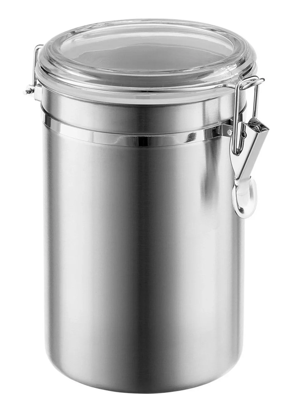 Oggi Stainless Steel Canister with Clear Lid, 62 ounce size
